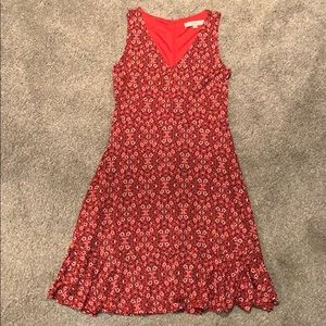 LOFT | Orange and Navy Dress